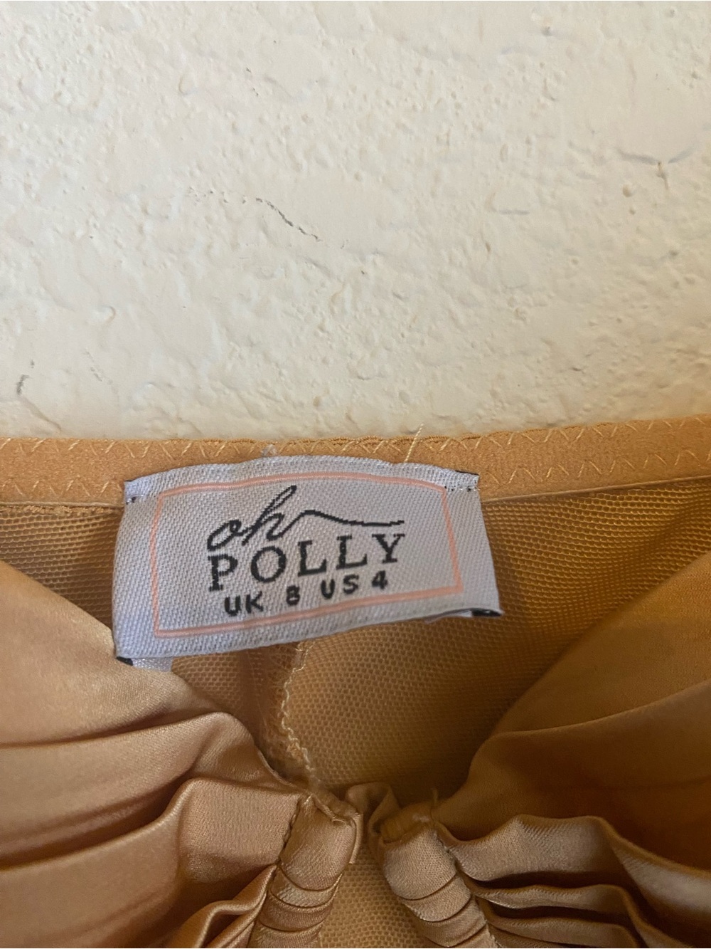 Oh Polly Glam Gold Draped Corset Midaxi Formal Dress Asymmetric Wrap Slit 4 - Picture 11 of 16